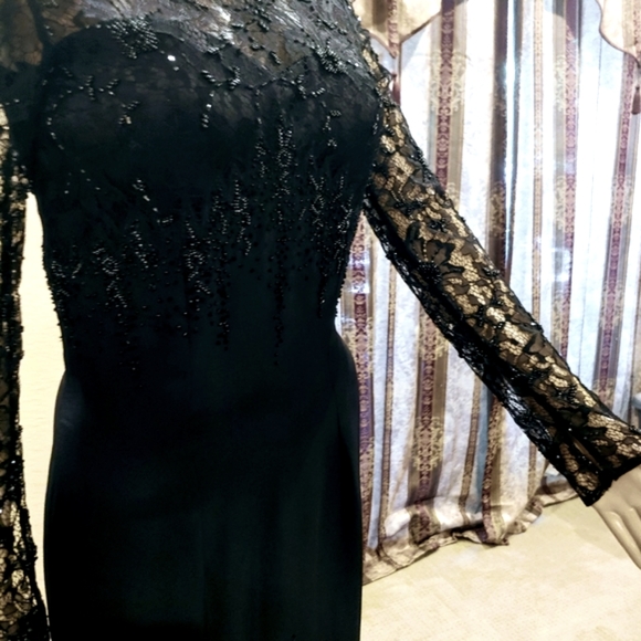 Montage by Mon Cheri Black Beaded Gown - Picture 11 of 16